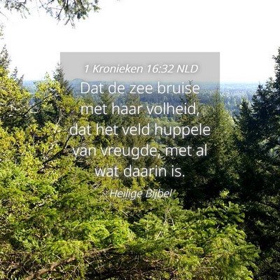 Picture 04 - 1 Kronieken 16:32 NLD - Dat de zee bruise met haar volheid, dat het veld - Bible Verse Picture