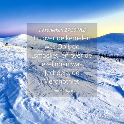 Picture 04 - 1 Kronieken 27:30 NLD - En over de kemelen was Obil, de Ismaeliet; en - Bible Verse Picture