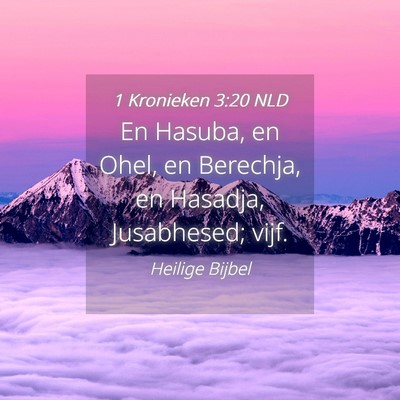 Picture 04 - 1 Kronieken 3:20 NLD - En Hasuba, en Ohel, en Berechja, en Hasadja, - Bible Verse Picture