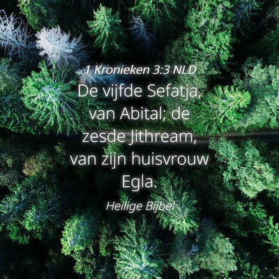 Picture 04 - 1 Kronieken 3:3 NLD - De vijfde Sefatja, van Abital; de zesde Jithream, - Bible Verse Picture