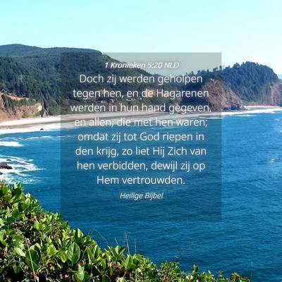 Picture 04 - 1 Kronieken 5:20 NLD - Doch zij werden geholpen tegen hen, en de - Bible Verse Picture