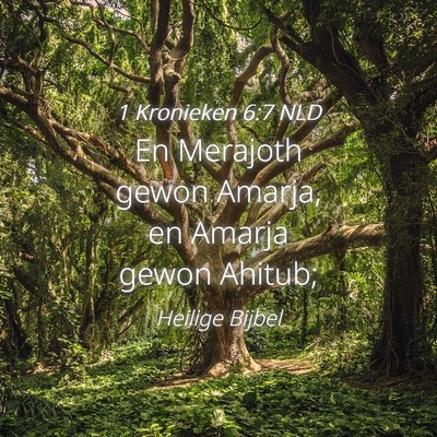 Picture 04 - 1 Kronieken 6:7 NLD - En Merajoth gewon Amarja, en Amarja gewon - Bible Verse Picture