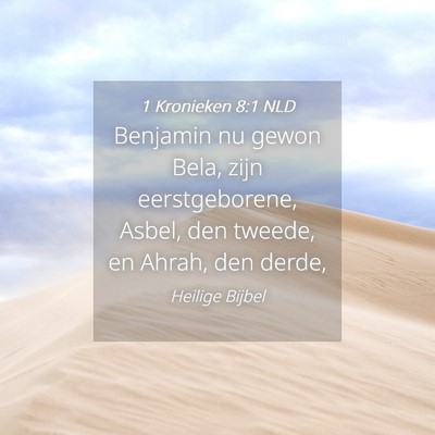 Picture 04 - 1 Kronieken 8:1 NLD - Benjamin nu gewon Bela, zijn eerstgeborene, - Bible Verse Picture