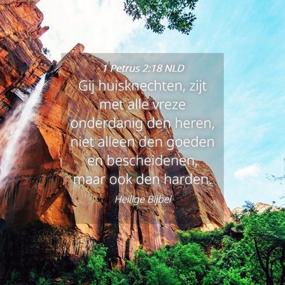Picture 04 - 1 Petrus 2:18 NLD - Gij huisknechten, zijt met alle vreze onderdanig - Bible Verse Picture