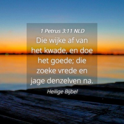 Picture 04 - 1 Petrus 3:11 NLD - Die wijke af van het kwade, en doe het goede; die - Bible Verse Picture