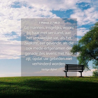 Picture 04 - 1 Petrus 3:7 NLD - Gij mannen, insgelijks, woont bij haar met - Bible Verse Picture