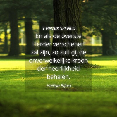 Picture 04 - 1 Petrus 5:4 NLD - En als de overste Herder verschenen zal zijn, zo - Bible Verse Picture