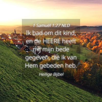 Picture 04 - 1 Samuël 1:27 NLD - Ik bad om dit kind, en de HEERE heeft mij mijn - Bible Verse Picture