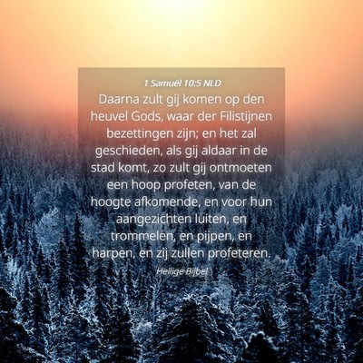 Picture 04 - 1 Samuël 10:5 NLD - Daarna zult gij komen op den heuvel Gods, waar - Bible Verse Picture