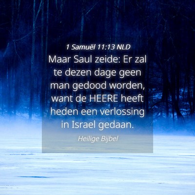 Picture 04 - 1 Samuël 11:13 NLD - Maar Saul zeide: Er zal te dezen dage geen man - Bible Verse Picture