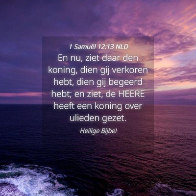 Picture 04 - 1 Samuël 12:13 NLD - En nu, ziet daar den koning, dien gij verkoren - Bible Verse Picture