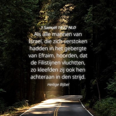 Picture 04 - 1 Samuël 14:22 NLD - Als alle mannen van Israel, die zich verstoken - Bible Verse Picture