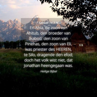 Picture 04 - 1 Samuël 14:3 NLD - En Ahia, de zoon van Ahitub, den broeder van - Bible Verse Picture