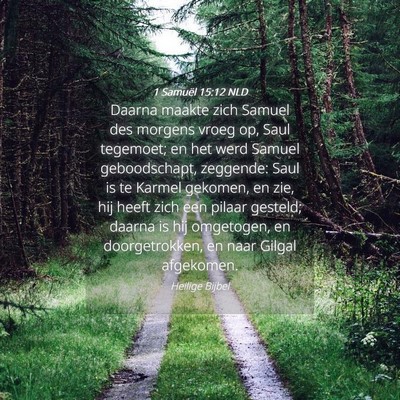 Picture 04 - 1 Samuël 15:12 NLD - Daarna maakte zich Samuel des morgens vroeg op, - Bible Verse Picture