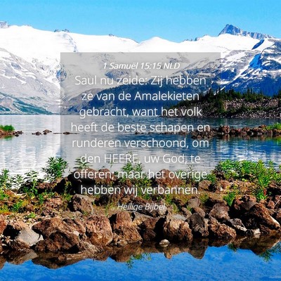 Picture 04 - 1 Samuël 15:15 NLD - Saul nu zeide: Zij hebben ze van de Amalekieten - Bible Verse Picture
