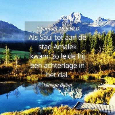 Picture 04 - 1 Samuël 15:5 NLD - Als Saul tot aan de stad Amalek kwam, zo leide - Bible Verse Picture