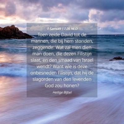Picture 04 - 1 Samuël 17:26 NLD - Toen zeide David tot de mannen, die bij hem - Bible Verse Picture