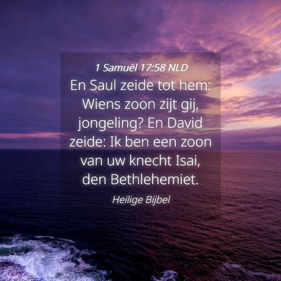 Picture 04 - 1 Samuël 17:58 NLD - En Saul zeide tot hem: Wiens zoon zijt gij, - Bible Verse Picture