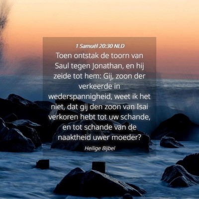 Picture 04 - 1 Samuël 20:30 NLD - Toen ontstak de toorn van Saul tegen Jonathan, en - Bible Verse Picture