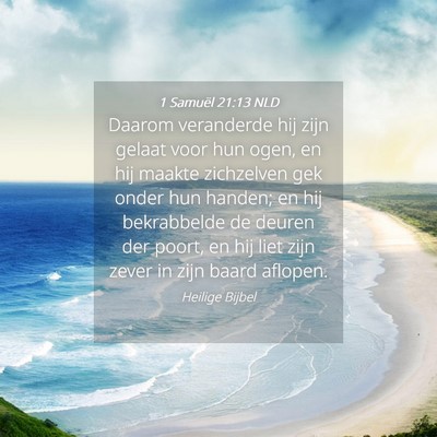 Picture 04 - 1 Samuël 21:13 NLD - Daarom veranderde hij zijn gelaat voor hun ogen, - Bible Verse Picture