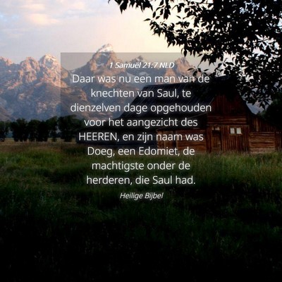 Picture 04 - 1 Samuël 21:7 NLD - Daar was nu een man van de knechten van Saul, te - Bible Verse Picture