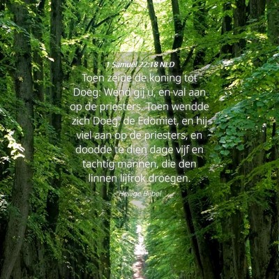 Picture 04 - 1 Samuël 22:18 NLD - Toen zeide de koning tot Doeg: Wend gij u, en val - Bible Verse Picture