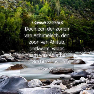 Picture 04 - 1 Samuël 22:20 NLD - Doch een der zonen van Achimelech, den zoon van - Bible Verse Picture