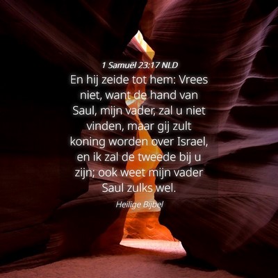Picture 04 - 1 Samuël 23:17 NLD - En hij zeide tot hem: Vrees niet, want de hand - Bible Verse Picture