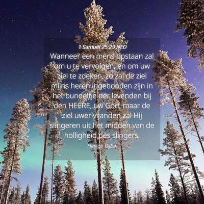 Picture 04 - 1 Samuël 25:29 NLD - Wanneer een mens opstaan zal om u te vervolgen, - Bible Verse Picture