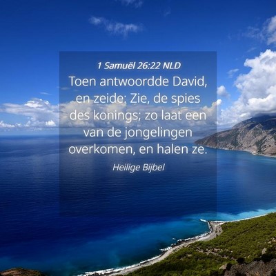 Picture 04 - 1 Samuël 26:22 NLD - Toen antwoordde David, en zeide: Zie, de spies - Bible Verse Picture