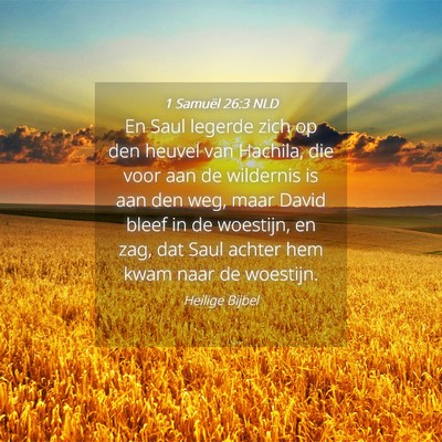 Picture 04 - 1 Samuël 26:3 NLD - En Saul legerde zich op den heuvel van Hachila, - Bible Verse Picture