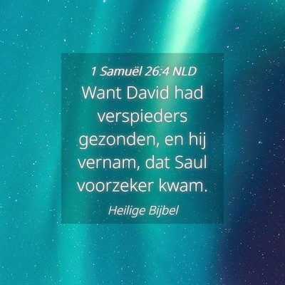 Picture 04 - 1 Samuël 26:4 NLD - Want David had verspieders gezonden, en hij - Bible Verse Picture