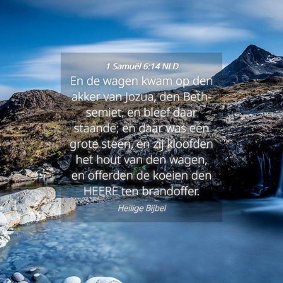 Picture 04 - 1 Samuël 6:14 NLD - En de wagen kwam op den akker van Jozua, den - Bible Verse Picture