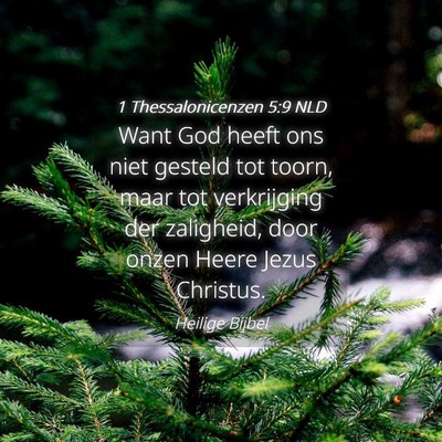 Picture 04 - 1 Thessalonicenzen 5:9 NLD - Want God heeft ons niet gesteld tot toorn, maar - Bible Verse Picture