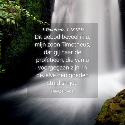 Picture 04 - 1 Timotheüs 1:18 NLD - Dit gebod beveel ik u, mijn zoon Timotheus, dat - Bible Verse Picture