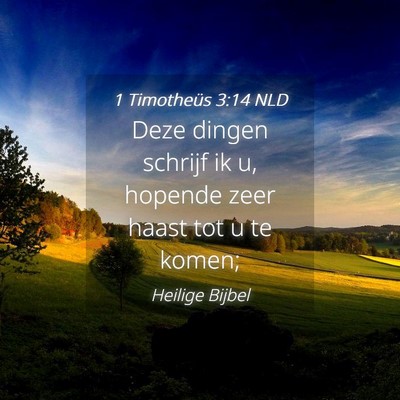 Picture 04 - 1 Timotheüs 3:14 NLD - Deze dingen schrijf ik u, hopende zeer haast tot - Bible Verse Picture