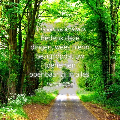 Picture 04 - 1 Timotheüs 4:15 NLD - Bedenk deze dingen, wees hierin bezig, opdat uw - Bible Verse Picture