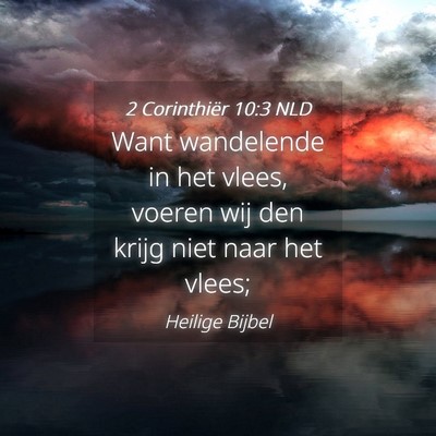 Picture 04 - 2 Corinthiër 10:3 NLD - Want wandelende in het vlees, voeren wij den - Bible Verse Picture