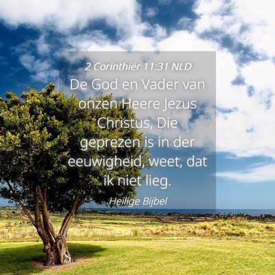 Picture 04 - 2 Corinthiër 11:31 NLD - De God en Vader van onzen Heere Jezus Christus, - Bible Verse Picture