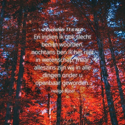 Picture 04 - 2 Corinthiër 11:6 NLD - En indien ik ook slecht ben in woorden, nochtans - Bible Verse Picture