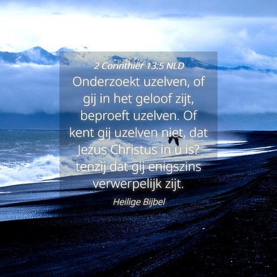 Picture 04 - 2 Corinthiër 13:5 NLD - Onderzoekt uzelven, of gij in het geloof zijt, - Bible Verse Picture