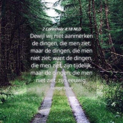 Picture 04 - 2 Corinthiër 4:18 NLD - Dewijl wij niet aanmerken de dingen, die men - Bible Verse Picture