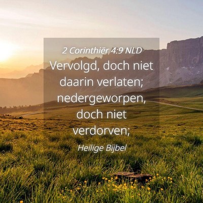 Picture 04 - 2 Corinthiër 4:9 NLD - Vervolgd, doch niet daarin verlaten; - Bible Verse Picture