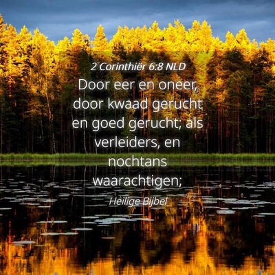 Picture 04 - 2 Corinthiër 6:8 NLD - Door eer en oneer, door kwaad gerucht en goed - Bible Verse Picture