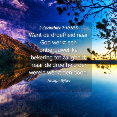 Picture 04 - 2 Corinthiër 7:10 NLD - Want de droefheid naar God werkt een - Bible Verse Picture