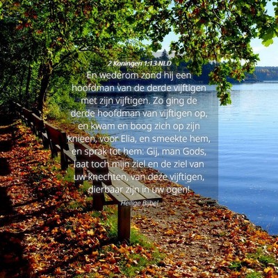 Picture 04 - 2 Koningen 1:13 NLD - En wederom zond hij een hoofdman van de derde - Bible Verse Picture