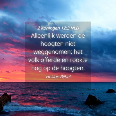 Picture 04 - 2 Koningen 12:3 NLD - Alleenlijk werden de hoogten niet weggenomen; het - Bible Verse Picture
