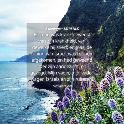 Picture 04 - 2 Koningen 13:14 NLD - Elisa nu was krank geweest van zijn krankheid, - Bible Verse Picture