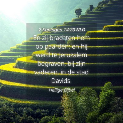 Picture 04 - 2 Koningen 14:20 NLD - En zij brachten hem op paarden; en hij werd te - Bible Verse Picture