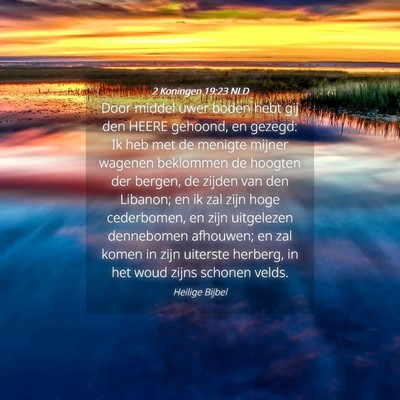 Picture 04 - 2 Koningen 19:23 NLD - Door middel uwer boden hebt gij den HEERE - Bible Verse Picture